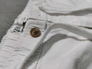 ZARA Comfortable White Drawstring Pants