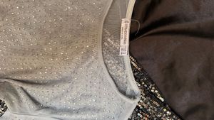 Sparkling Grey Mesh Top