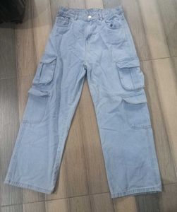 Light Wash Cargo Jeans