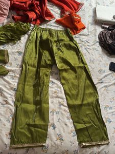 Olive Green Kurta Set with Embellishments
