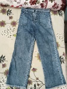 Vintage Acid Wash Wide Leg Jeans
