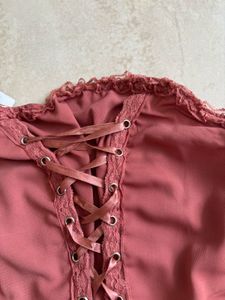 Lace-Up Corset Crop Top