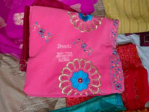 Vibrant Pink Embroidered Saree
