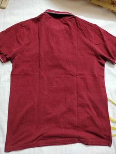 Men's Red Zip Polo T-Shirt