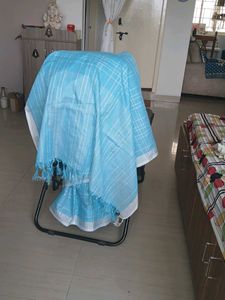 Elegant Blue Cotton Saree with blouse