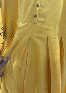 yellow gold  colour floor length kurt