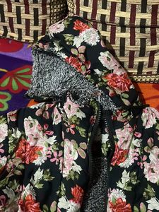 Flower Print Winter Jacket