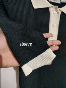 Preppy Chic Knit Polo Top