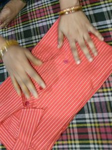 Orange Striped Men's Shirt