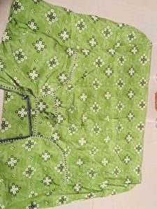 green, yellow, brown cotton nighty