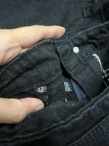 Black Wide Leg Cargo Jeans