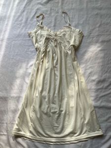 Cream Lace Trim Slip Dress