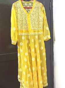 Vibrant Yellow Chikankari Kurta