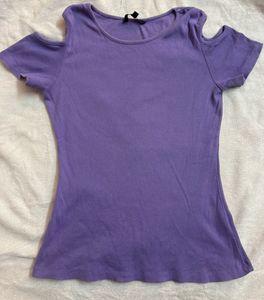 Purple Cold Shoulder Top