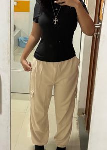 Baggy Comfy Beige Cargo Joggers
