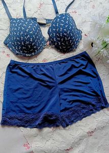 Blue Bra and Shorts Set
