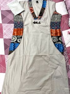 Patchwork Sleeveless Kurta Pant Set