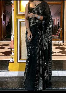 Designer georgette double Shade sequence Saree