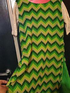 Bright Yellow Kurta with Unique Yoke Design