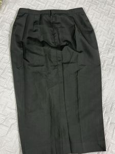 Tailored brownish grey Pencil Skirt with Slit