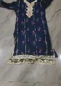 Elegant Navy Blue Kurta Set with Dupatta
