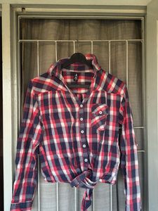 Checked Crop Shirt