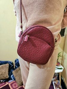 Ostrich faux leather vintage sling bag from Japan