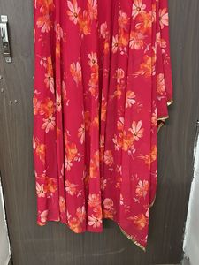 new long  Floral Print Kurta and dupatta set …