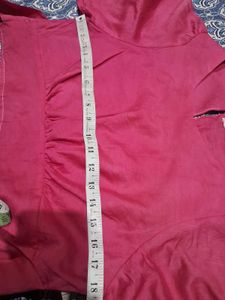 korean Vibrant Pink Tie-Waist Cropped Top
