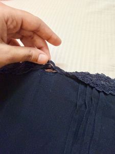 Black Lace Trim Fitted Cami Top