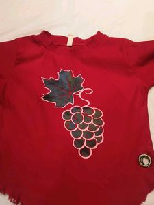 Red Long Sleeve Girls Top