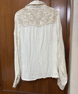 Embroidered Cream Shirt/Blouse