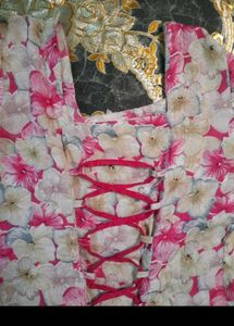 pinterest kurti /Floral Print Corset back