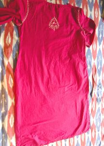 Embroidered Pink Kurta