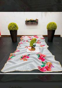 Floral Print Organza Saree