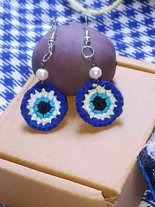 Evil Eye Earrings &amp; keychan handmade