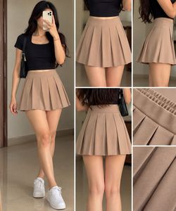Cute Pleated Mini Skirt with short
