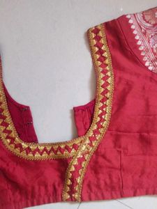 Elegant Red Embroidered Blouse