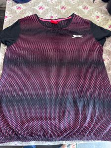 Slazenger Women Black Pink Sports T-Shirt M