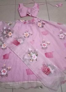 Beautiful Pink Floral Lehenga Choli Set