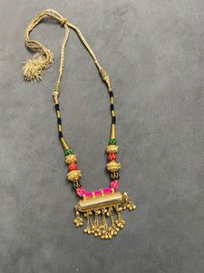 Boho Ethnic Beaded Tassel Necklace