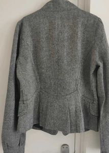 Grey Fitted Blazer in Peplum shape
