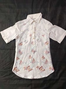 Butterfly Embroidered Top