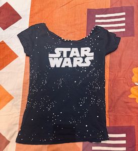 Star Wars Black Graphic T-Shirt Galaxy Print