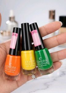 Cemera High Shine Nail Polish Set (3 Pcs Combo)