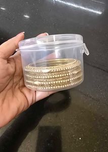 Elegant Gold Bangles with Stones