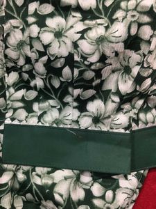 Elegant Green Floral Kurta with balloon bottom