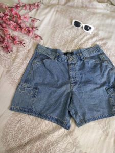 Vintage Cargo Denim Shorts For Women
