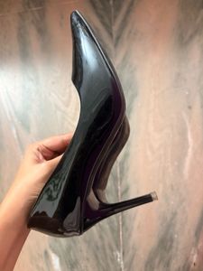Glossy Black Stiletto Heels