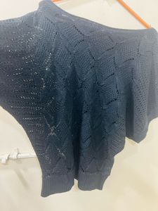 Black crochet Kaftan style top